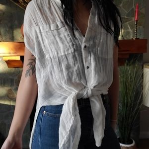 Holding Horses high low linen tunic